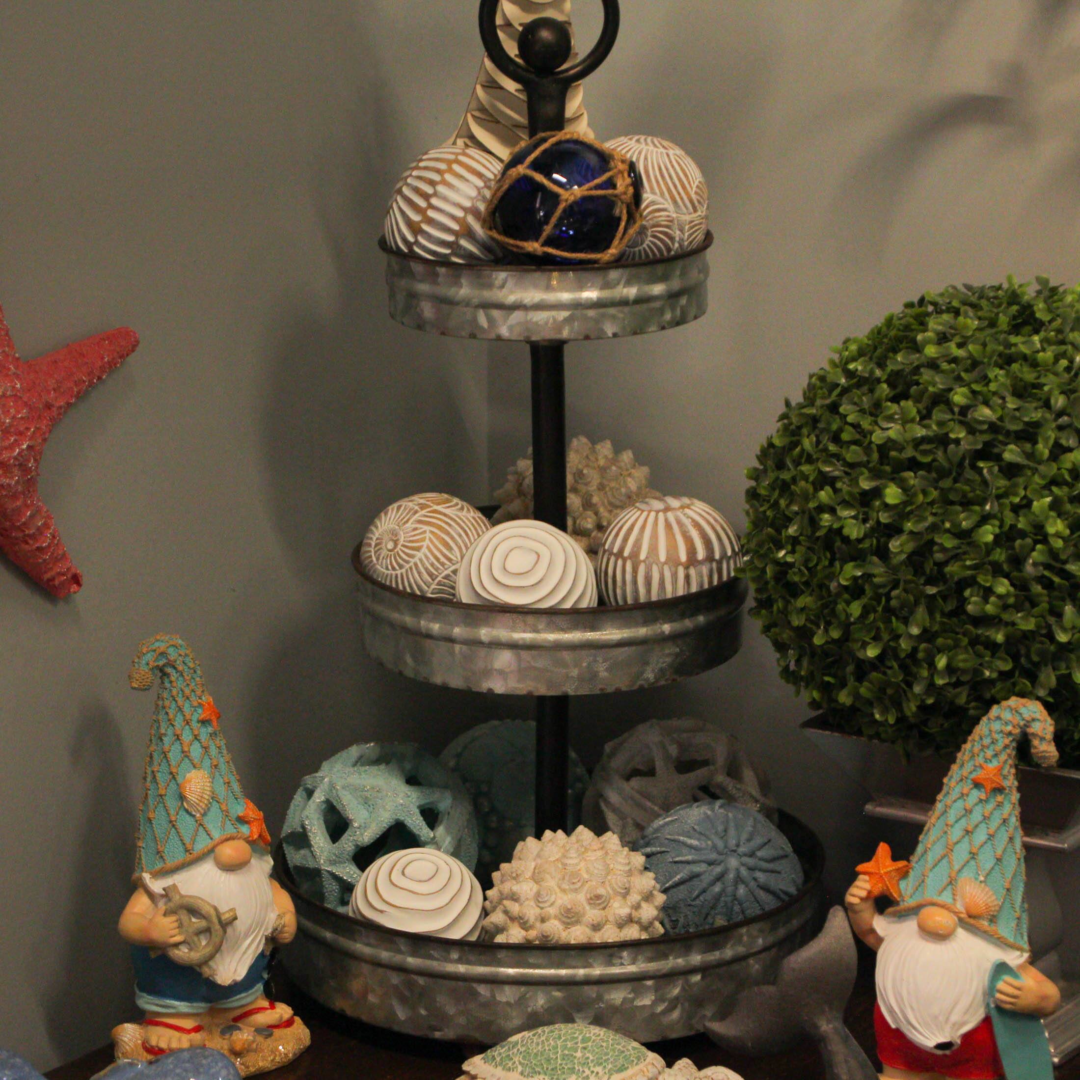 Alt View 6. Mayrich Company - Set of 6 Whitewashed Resin Decorative Art Orb Spheres, 3 Inches in Diameter - White.