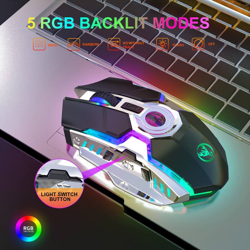 5 RGB BACKLIT MODES  
- WAVE  
- RAINBOW  
- GO WITHOUT TRACE  
- FLASH  
- OFF  

LIGHT SWITCH BUTTON  

RGB