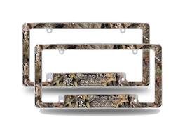 Rico Industries - Colorado Rockies Chrome Metal (Set of 2) License Plate Frames with Bold Mossy Oak Camouflaged Camo Design - Multi