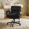 Front. Bestier - Ergonomic Criss Cross Office Chair, Adjustable Armrest Vanity Chair with Wheels, Ergonomic Chair for Home Office Bedroom - Black.