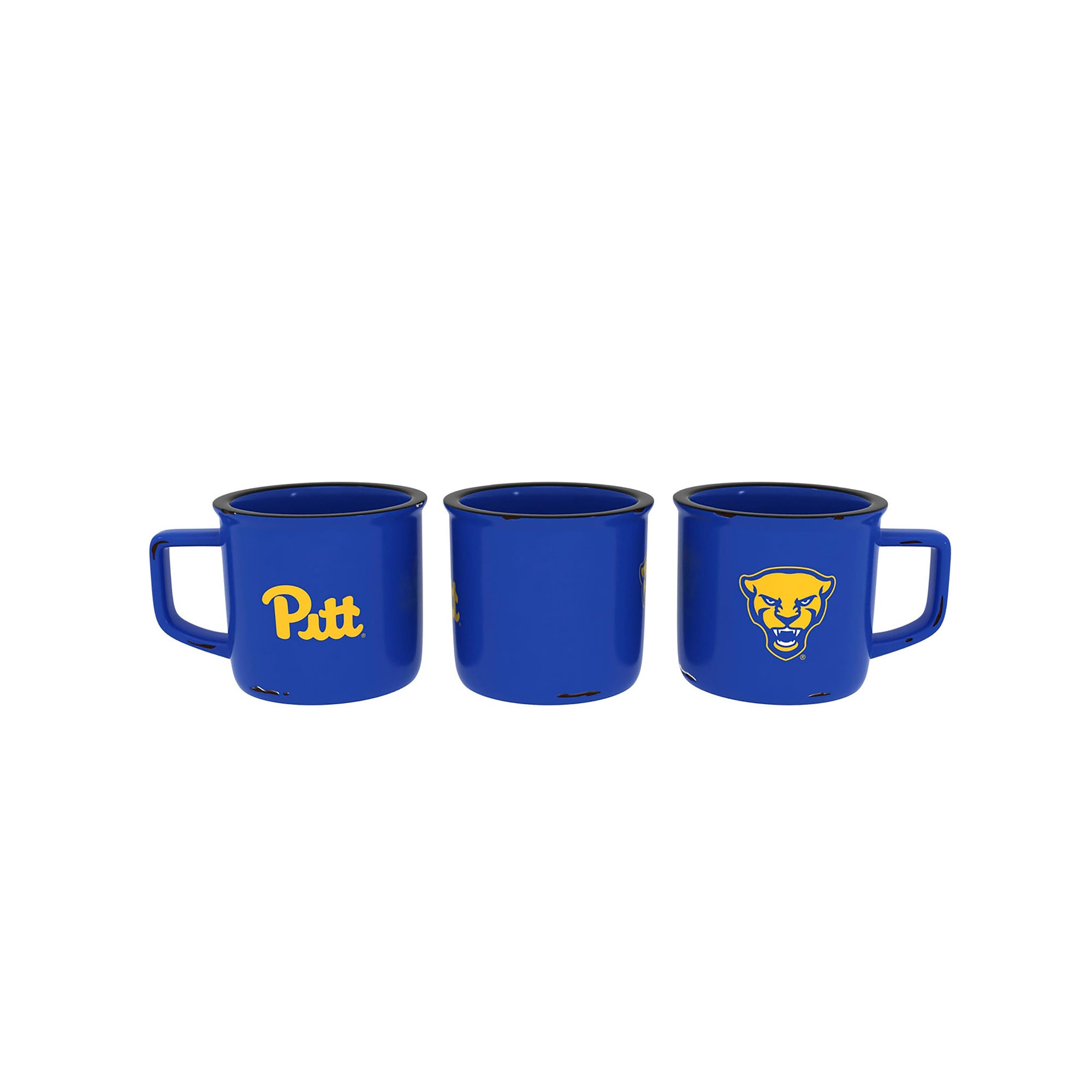 Alt View 1. Evergreen Enterprises - Pitt Panthers 14oz. Ceramic Camp Cup with Gift Box - Multicolor.
