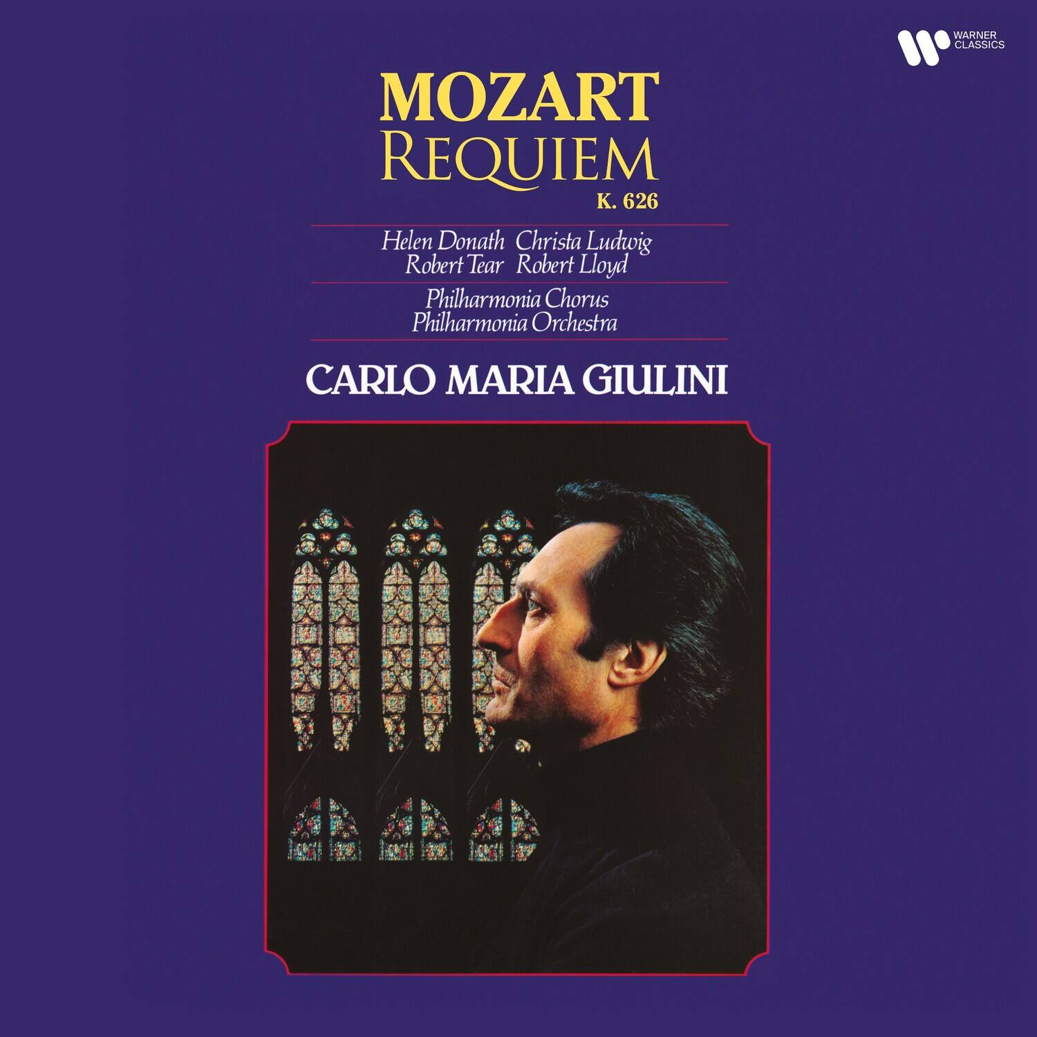 MOZART REQUIEM  
K. 626  
Helen Donath  
Christa Ludwig  
Robert Tear  
Robert Lloyd  
Philharmonia Chorus  
Philharmonia Orchestra  
CARLO MARIA GIULINI  
WARNER CLASSICS