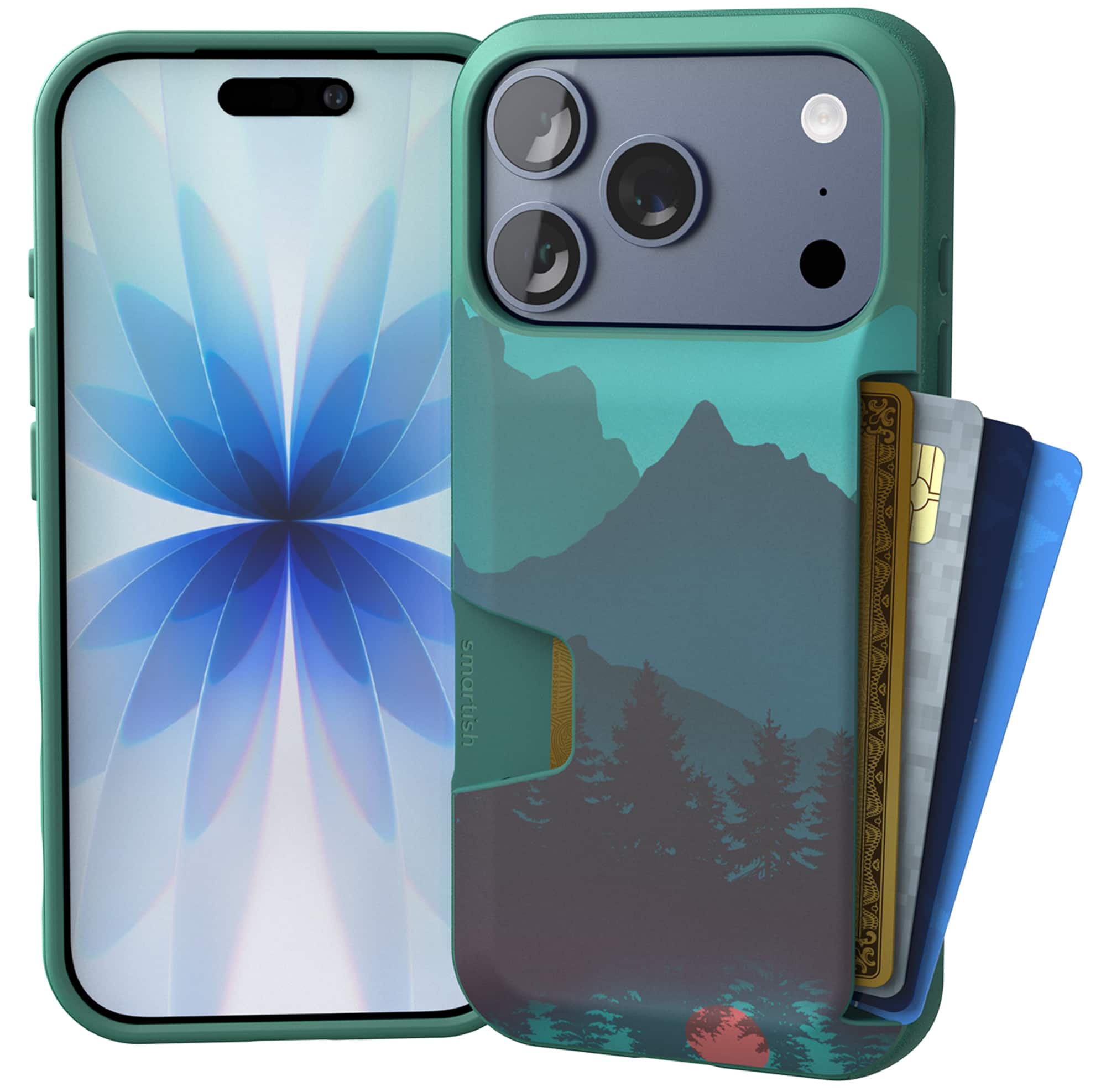 Smartish - iPhone 17 Pro Wallet Case - Wallet Slayer Vol 1 - Slim Grip Card Holder Cover - Moving Mountains