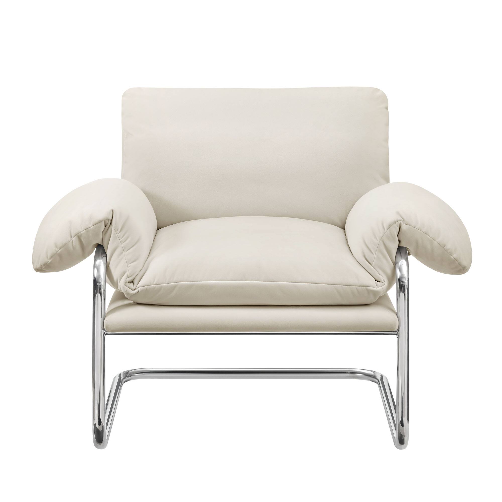 Alt View 4. Modway - Ansel Performance Velvet Accent Chair by Modway - Alabaster.