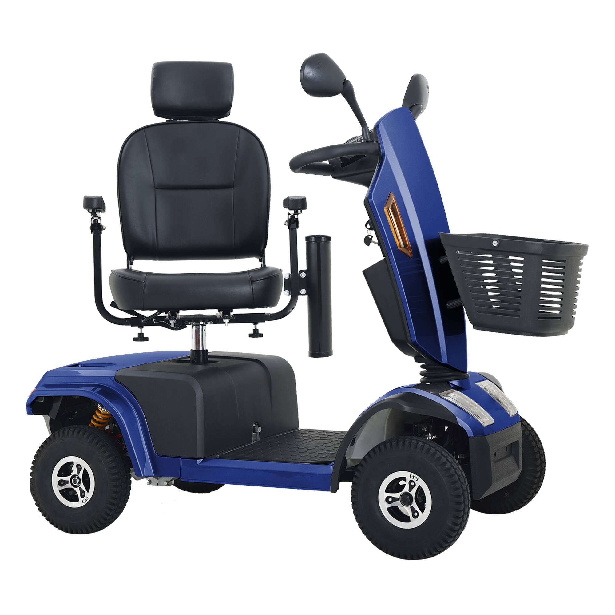 Back. Loheer - Loheer Blue Heavy Duty Mobility Scooter Four Wheel Bariatric Medical Scooter for Adults - Blue.