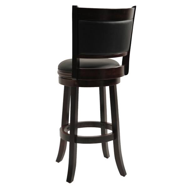 Back. Hivvago - Cappuccino 29-inch Swivel Barstool with Faux Leather Cushion Seat - Black.