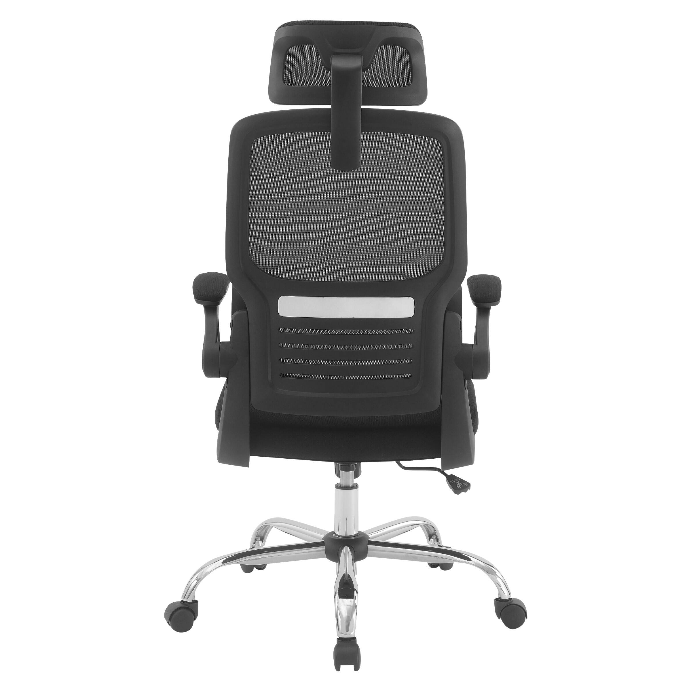 Alt View 12. OSP Home Furnishings - Mesh Back Manager’s Chair with Flip Arms and 2-Way Adjustable Headrest - Black.