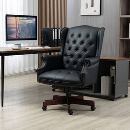 GOODSILO - Premium High-Back Executive Office Chair with Ergonomic Support and Smooth-Rolling Casters Leather Design - Black PU