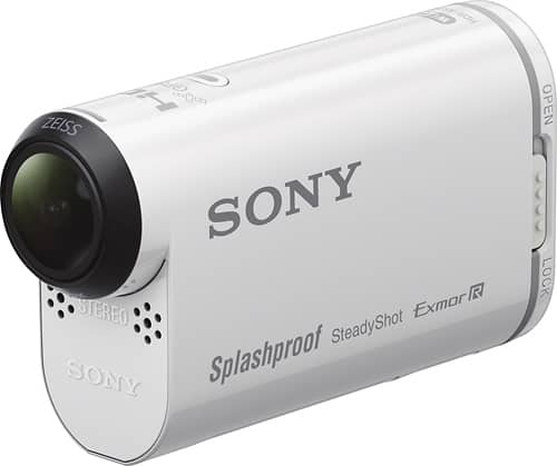 Sony - AS200 Waterproof Action Camera with Remote - White - Angle