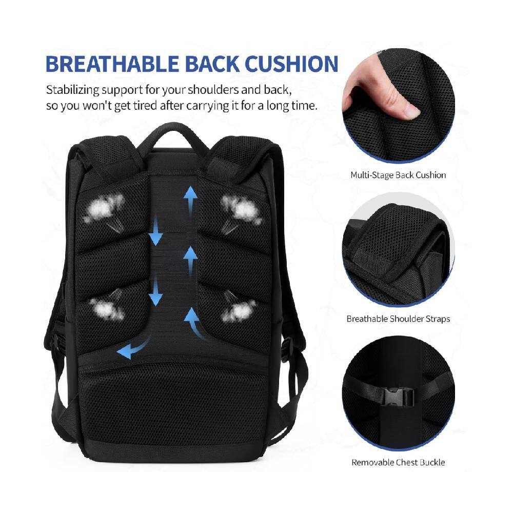 BREATHABLE BACK CUSHION

Stabilizing support for your shoulders and back, so you won't get tired after carrying it for a long time.

Multi-Stage Back Cushion

Breathable Shoulder Straps

Removable Chest Buckle