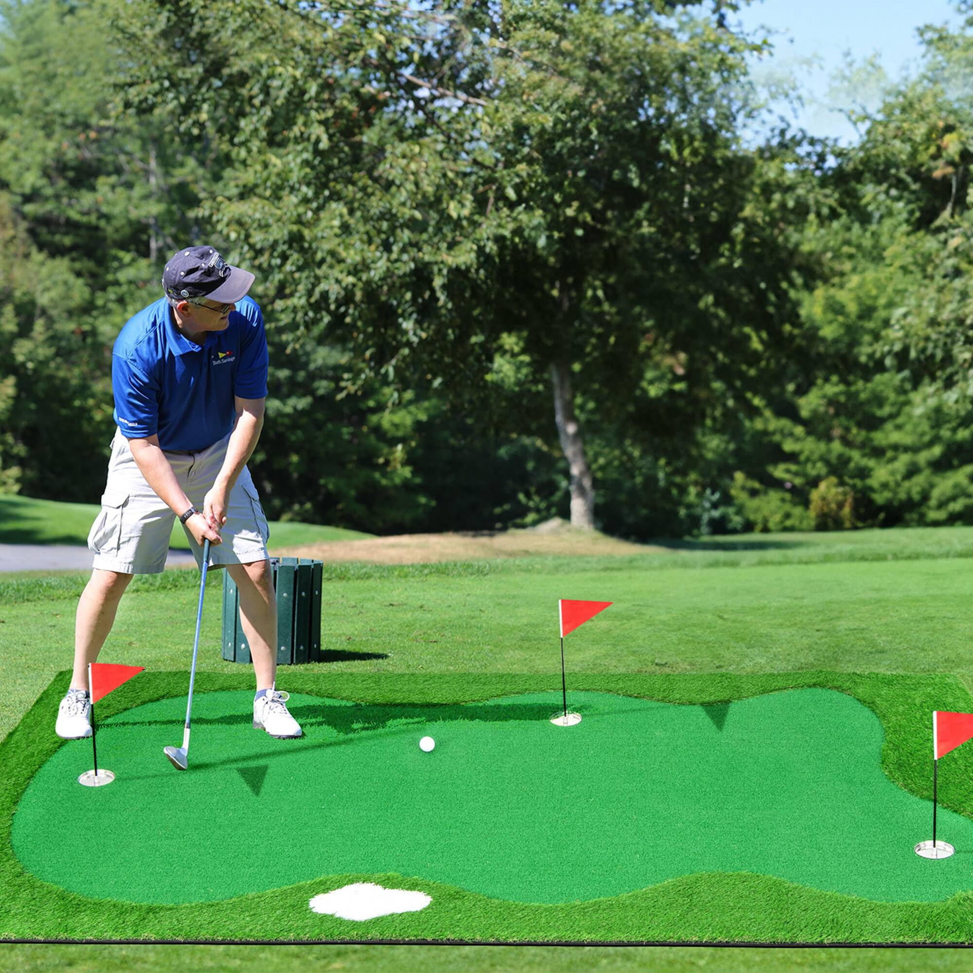 Alt View 3. Costway - Costway 10 x 5 FT Golf Putting Green Professional Golf Training Mat with 2 Golf Balls - Green.