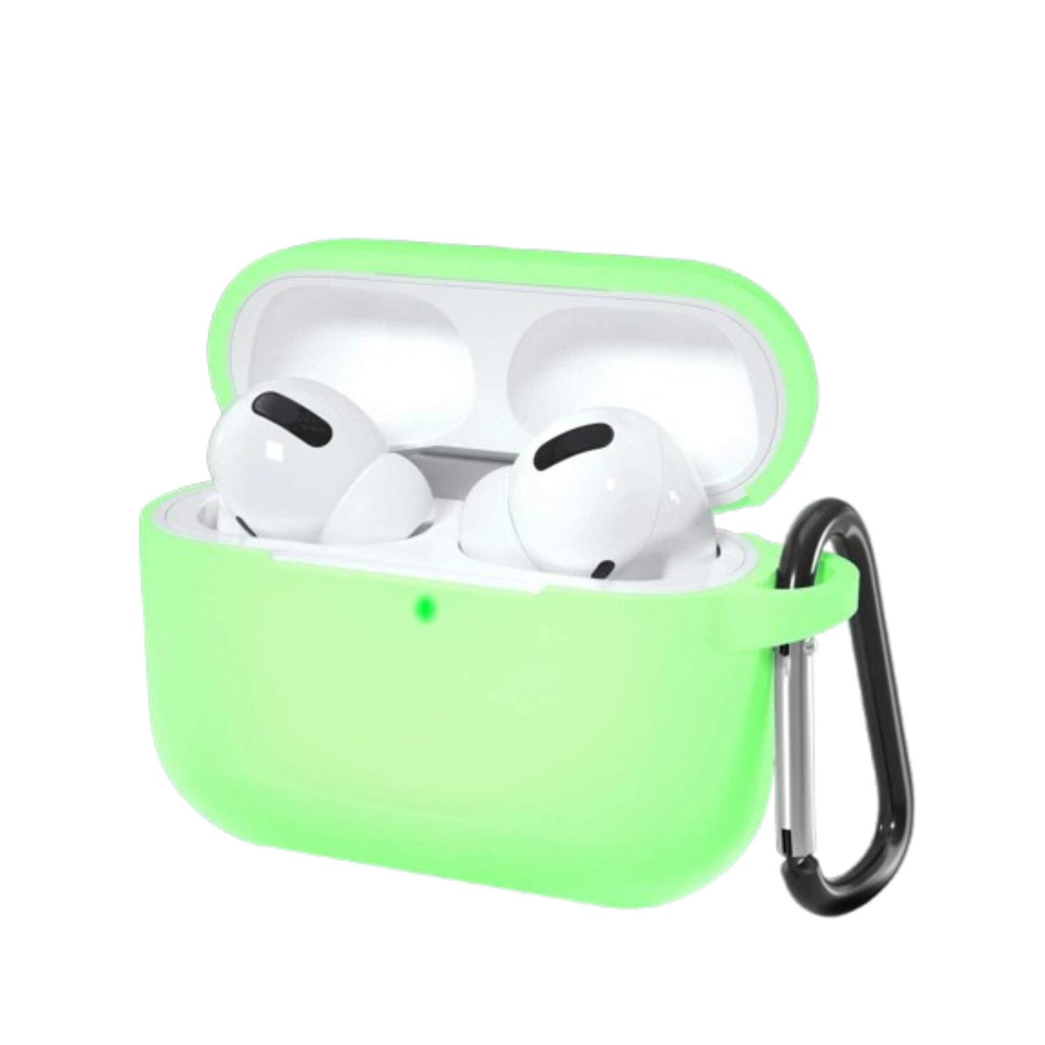 Back. Stock Preferred - Silicone Protective Case Shockproof Cover for AirPods Pro with Keychain Glow In the dark - Glow In the dark.