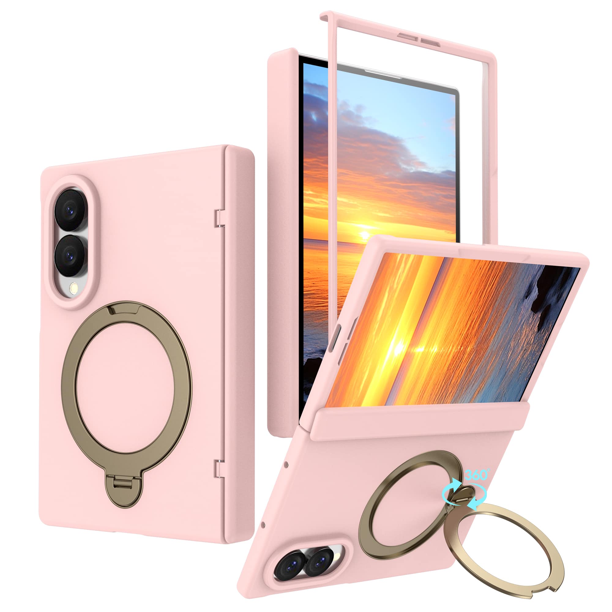 Dteck - Shockproof Magnetic Phone Case for Samsung Galaxy Z Fold8 with Kickstand, Rigid PC Protective Cover Built-in Screen Film - Pink price history on PriceWatchPro