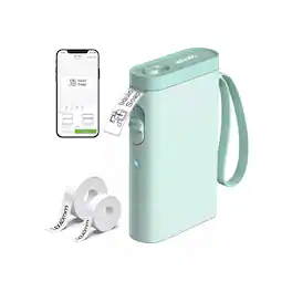 Nelko - P21 Bluetooth Thermal Label Printer with 14x40mm 100 & 180 Label Rolls - Green