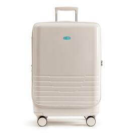 Bagsmart - Getaway 24" Check-in Checked Luggage, Side-Opening Hardside Suitcase with Built-in Scale & Double Spinner Wheels - White
