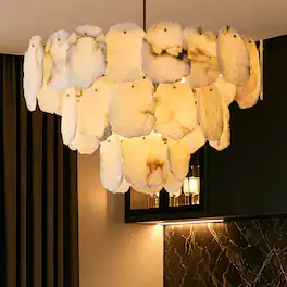 Siljoy - 32 In Modern Empire 16 Light Three Tier Alabaster Chandelier Brass Gold Adjustable Chain Foyer Kitchen Island - Gold Brass