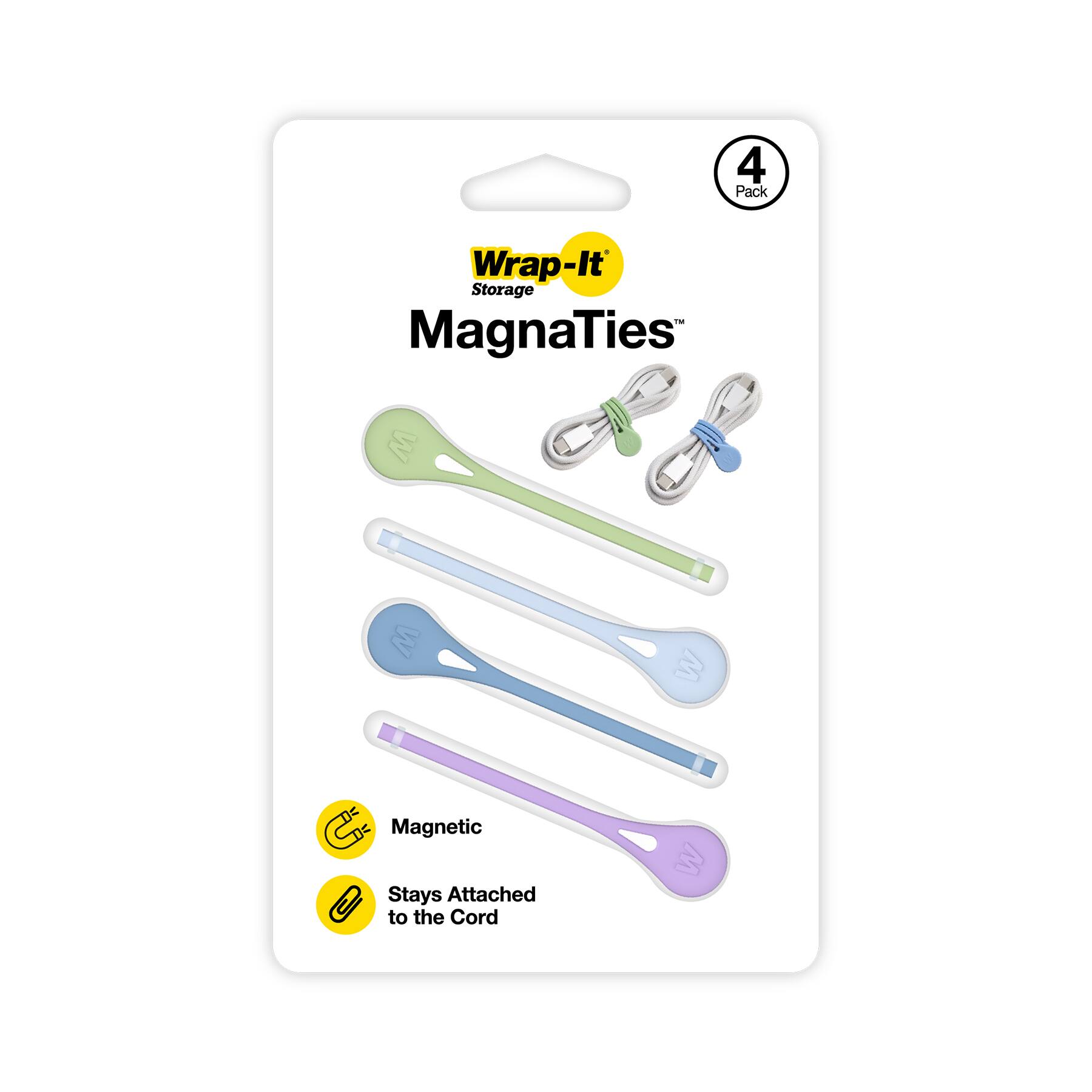 4 Pack  
Wrap-It Storage MagnaTies  
Magnetic  
Stays Attached to the Cord