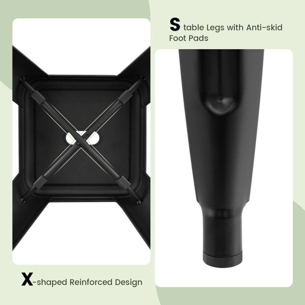 S table Legs with Anti-skid Foot Pads  
X-shaped Reinforced Design