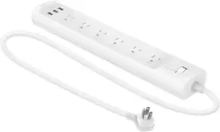 TP-Link - Tapo P316M Smart Surge Protection Power Strip with 6 Outlets and 3 Built-In USB Ports - Up to 9 Devices at Once - White - Front_Zoom
