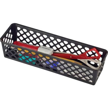 Front. Officemate - Officemate Supply Baskets 2.4" Height x 10.1" Width x 3.1" Depth Black Plastic - Black.