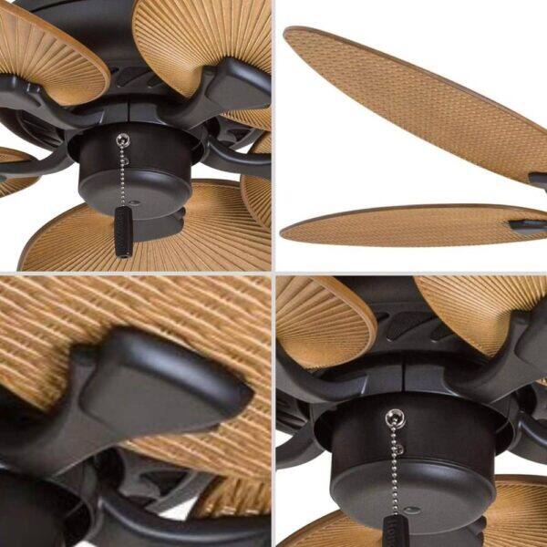Alt View 2. Evolution Blazed - TROPICAL CEILING FAN WITH PALM BLADES - Bronze.