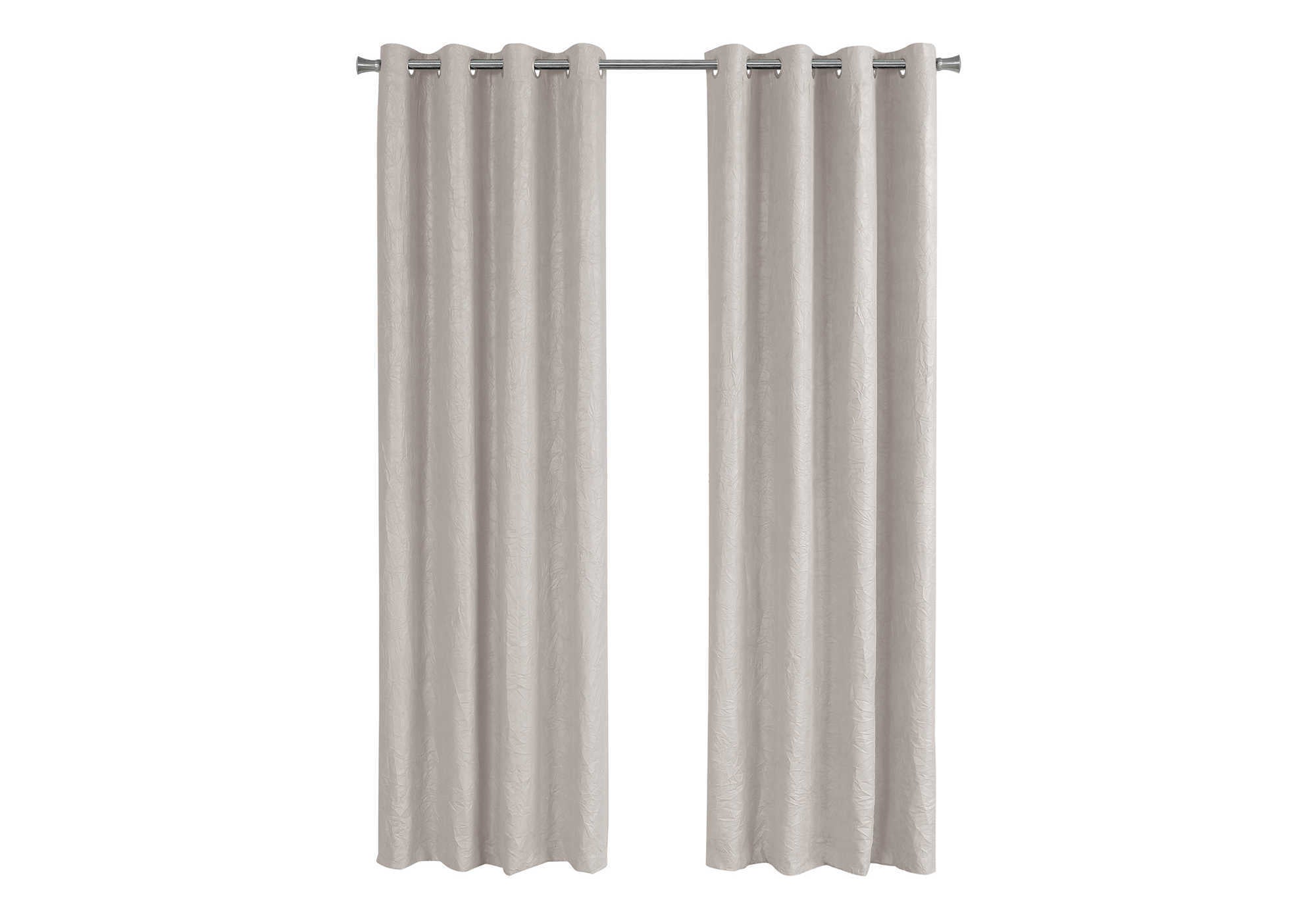 Front. BreeBe - Curtain Panel, 2pcs Set, 54'w X 84'l, Room Darkening, Grommet, Living Room, Bedroom, Kitchen, Beige Micro Suede - Ivory.