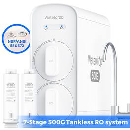 Waterdrop - G5P500 Reverse Osmosis Water Filter, NSF/ANSI 372 Certified, 7 Stage Reverse Osmosis System, 500G RO Water Fil - White