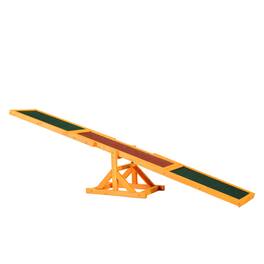 TinyHomie - PawHut 71Lx12Wx12H Wooden Dog Agility Seesaw Natural - Brown