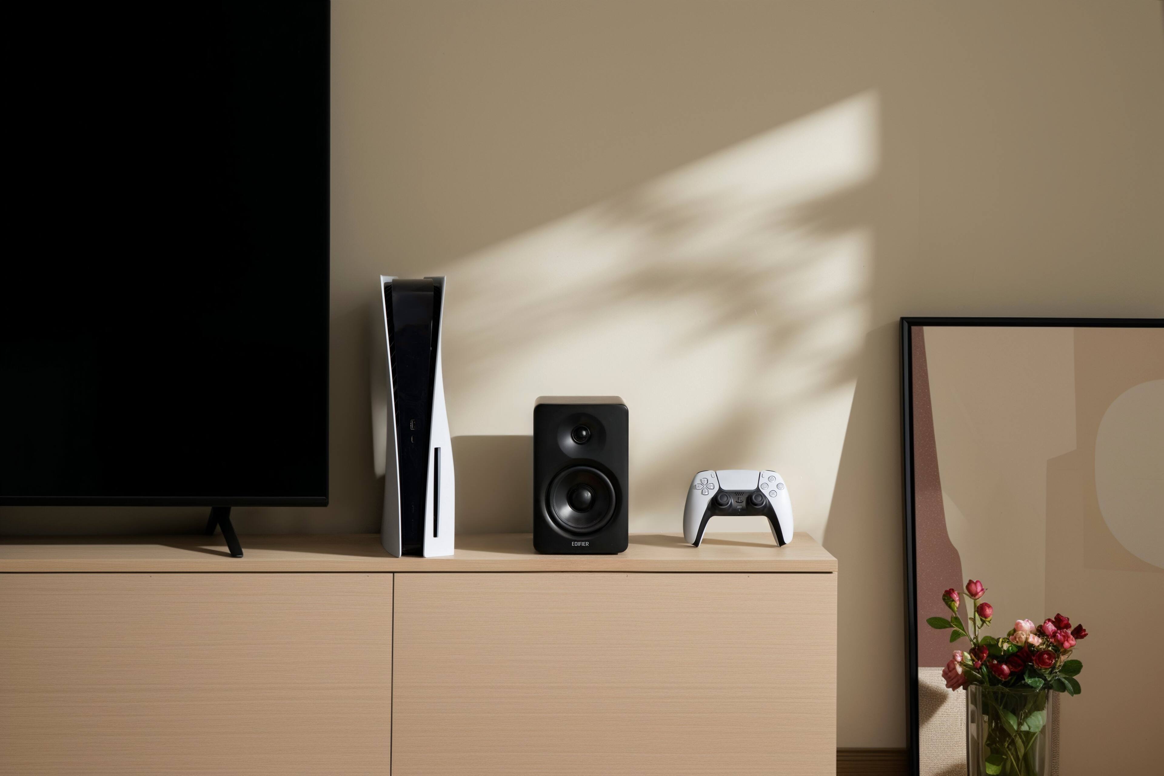 Alt View 1. Edifier - M90 Active Bookshelf Speakers, Computer Speakers - Bluetooth and Optical Input - 2.0 Speaker (Pair) - Black.