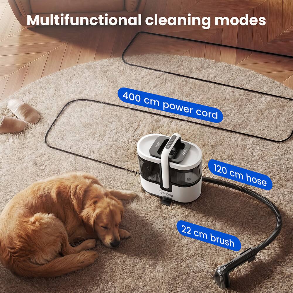 Multifunctional cleaning modes

400 cm power cord

120 cm hose

22 cm brush