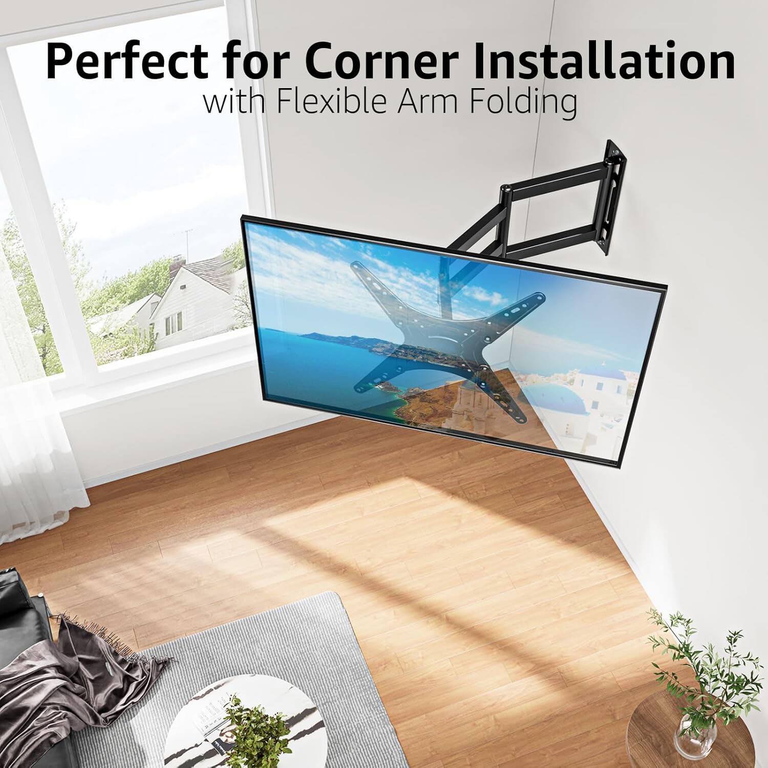 Perfect for Corner Installation with Flexible Arm Folding