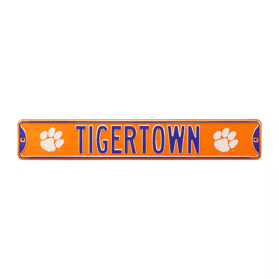 Authentic Street Signs Clemson Tigers 6" x 36" College Ave Embossed