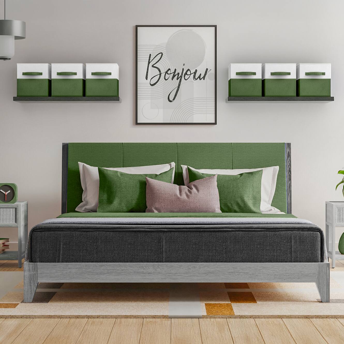 Alt View 3. Sorbus - Sorbus Foldable Storage Bins, 6-Pack Fabric Storage Cubes, 11-Inch Cube Organizer Bins for Closet, Shelves - Green.