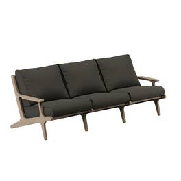 Saratoga Outdoor Patio Teak Sofa by Modway - Weathered Gray Flint