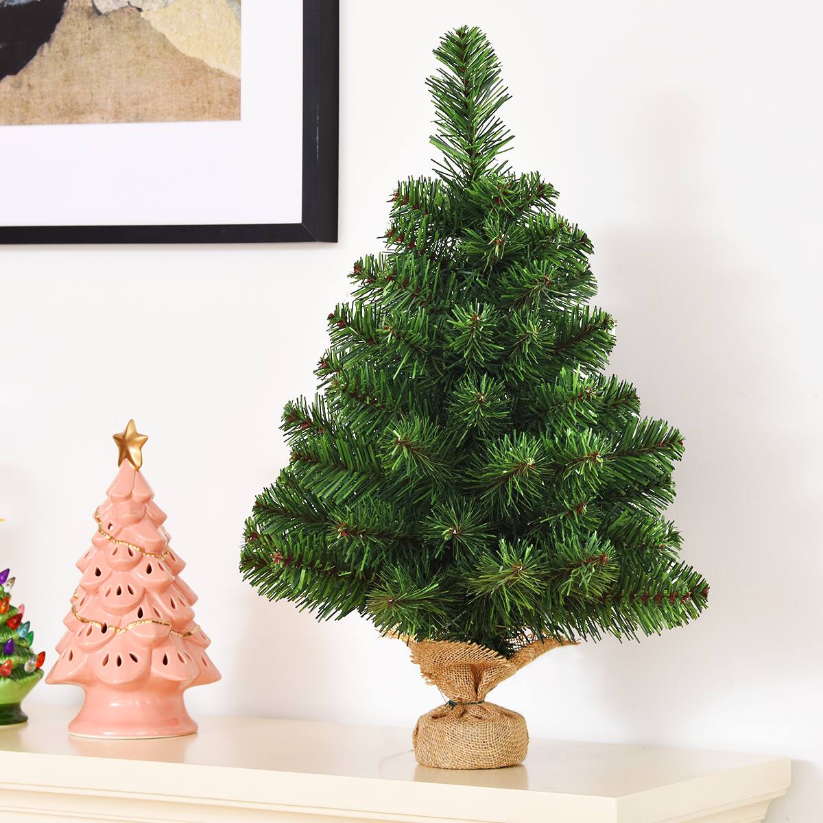 Alt View 9. Costway - Costway 2Ft Season Decoration PVC Artificial Small Christmas Tree - Green.