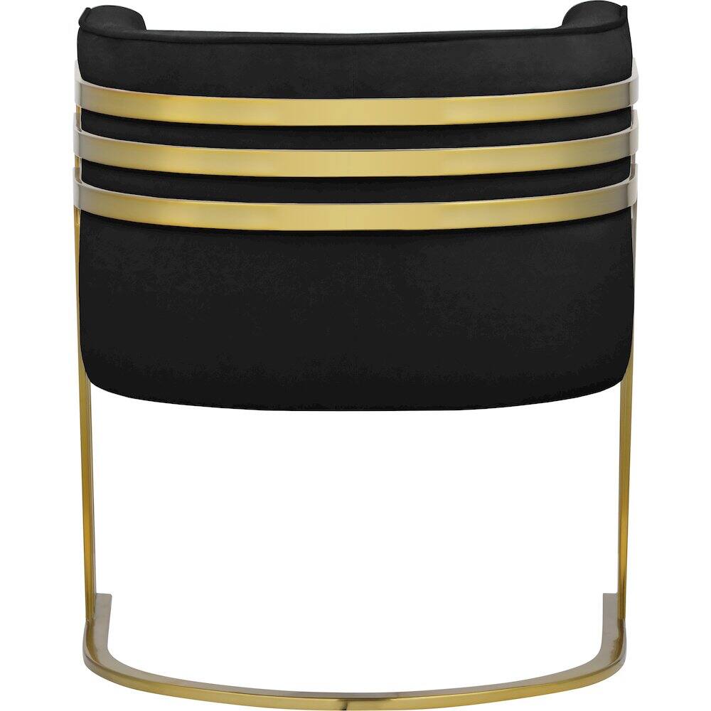 Alt View 1. Meridian Furniture - Rays Black Velvet Accent Chair - Black.