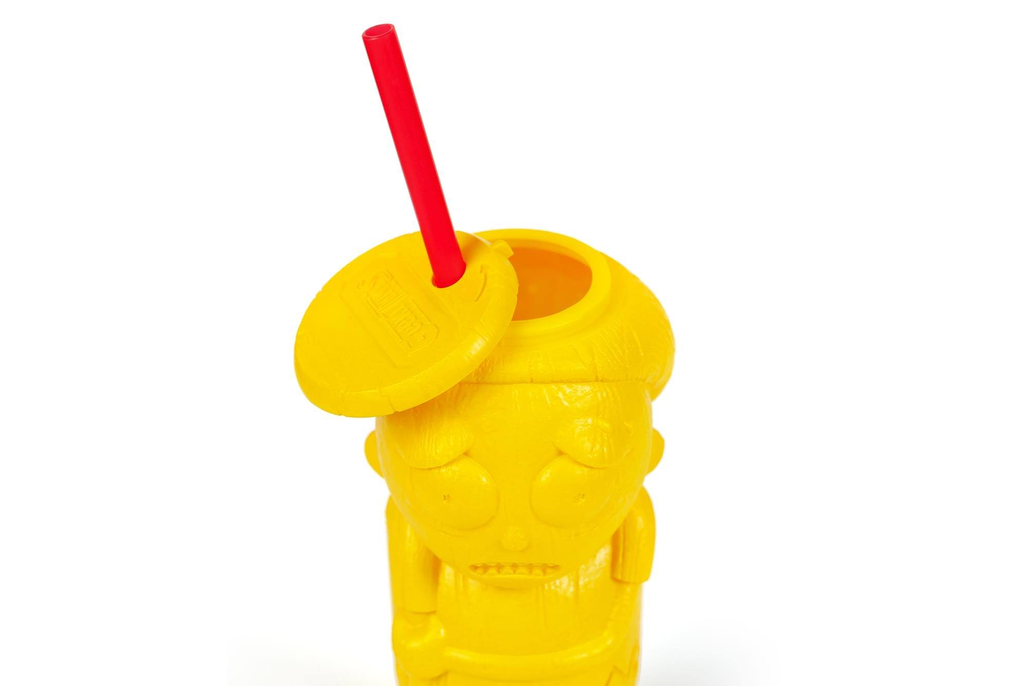 Alt View 10. ThinkGeek - Geeki Tikis Rick and Morty Plastic Tumbler | Morty | Holds 21 Ounces - Yellow.