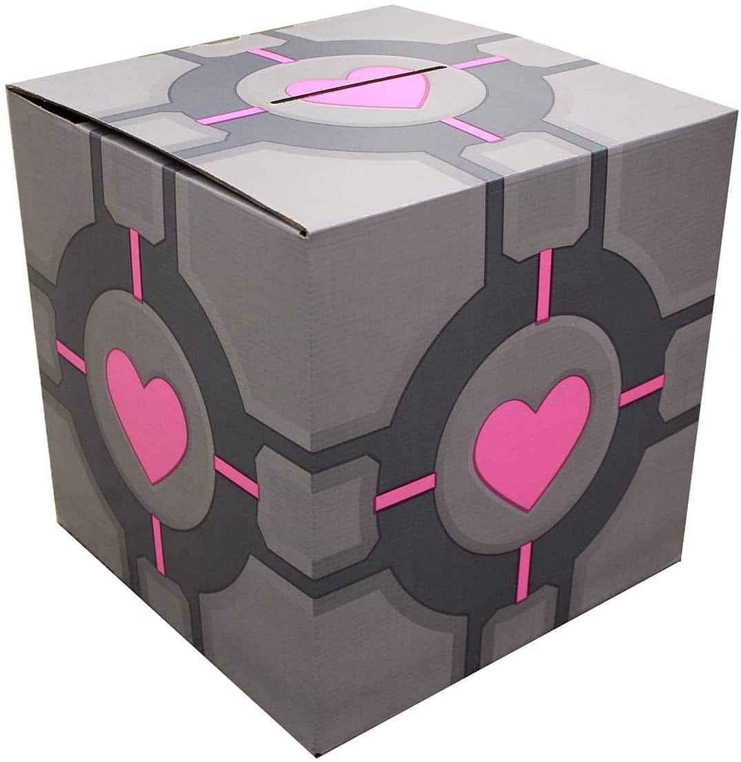 Toynk - Portal Companion Cube 12" x 12" x 12" Flat Empty Gift Box - Gray