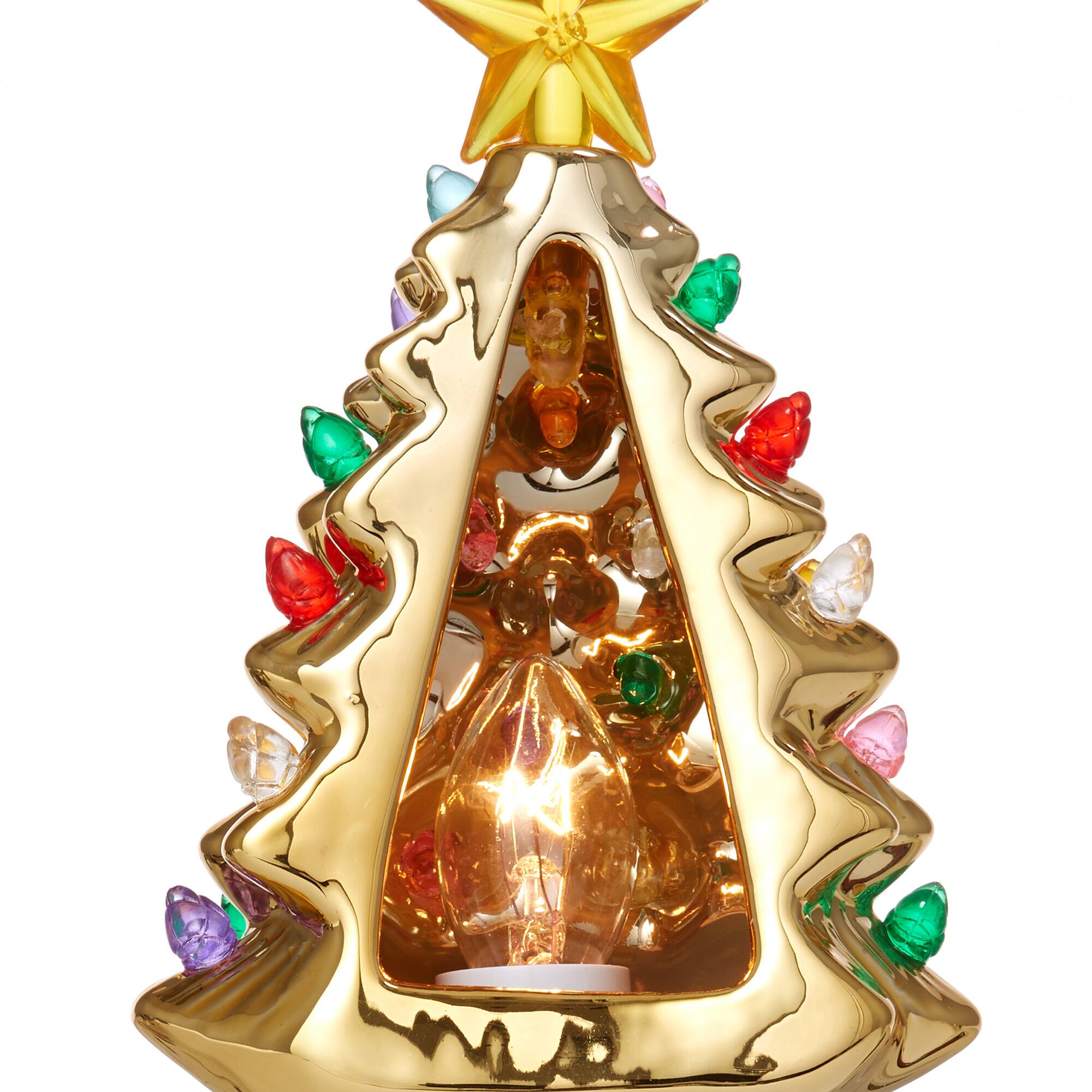 Alt View 3. Casafield - Ceramic Holiday Plug-in Vintage Decorative Night Light - Gold.