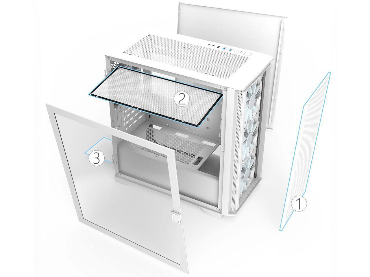 Alt View 1. Montech - Montech AIR 100 ARGB microATX Tower - White.