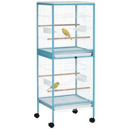 Pawhut - Large Bird Cage with 1.7 ft. Width for Wingspan, Bird Aviary Indoor with Multi-Door Design, Fit for Canary, Conure