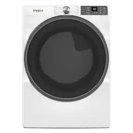 Whirlpool - 7.4 Cu. Ft. Stackable Smart Electric Dryer with Wrinkle Shield Option - Silver - White