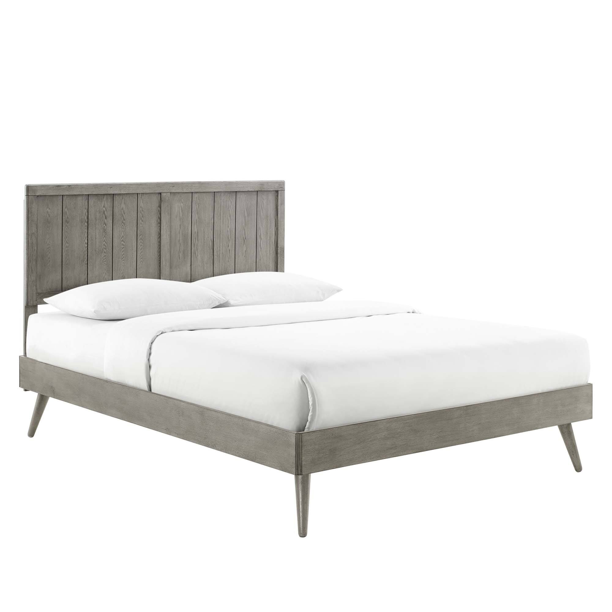 Angle. Modway - Current Performance Velvet Full Platform Bed - White.