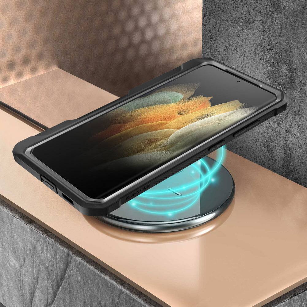 Alt View 6. SUPCASE - Unicorn Beetle Pro Rugged Holster Case for Samsung Galaxy S21 Ultra – Full-Body Protection with Kickstand & Belt Clip - Black.