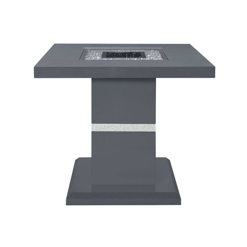 Front. Global Furniture USA - Contemporary Monaco Dark Grey End Table, Dark Grey - Gray.