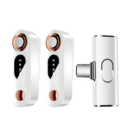 Front. Cluzine - Wireless Lavalier Microphone,DSP Noise Canceling, Real-time Monitoring,for Live Stream.