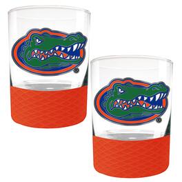 Great American Products - Florida Gators 2-Pack 14oz. Rocks Glass Set with Silcone Grip - Orange