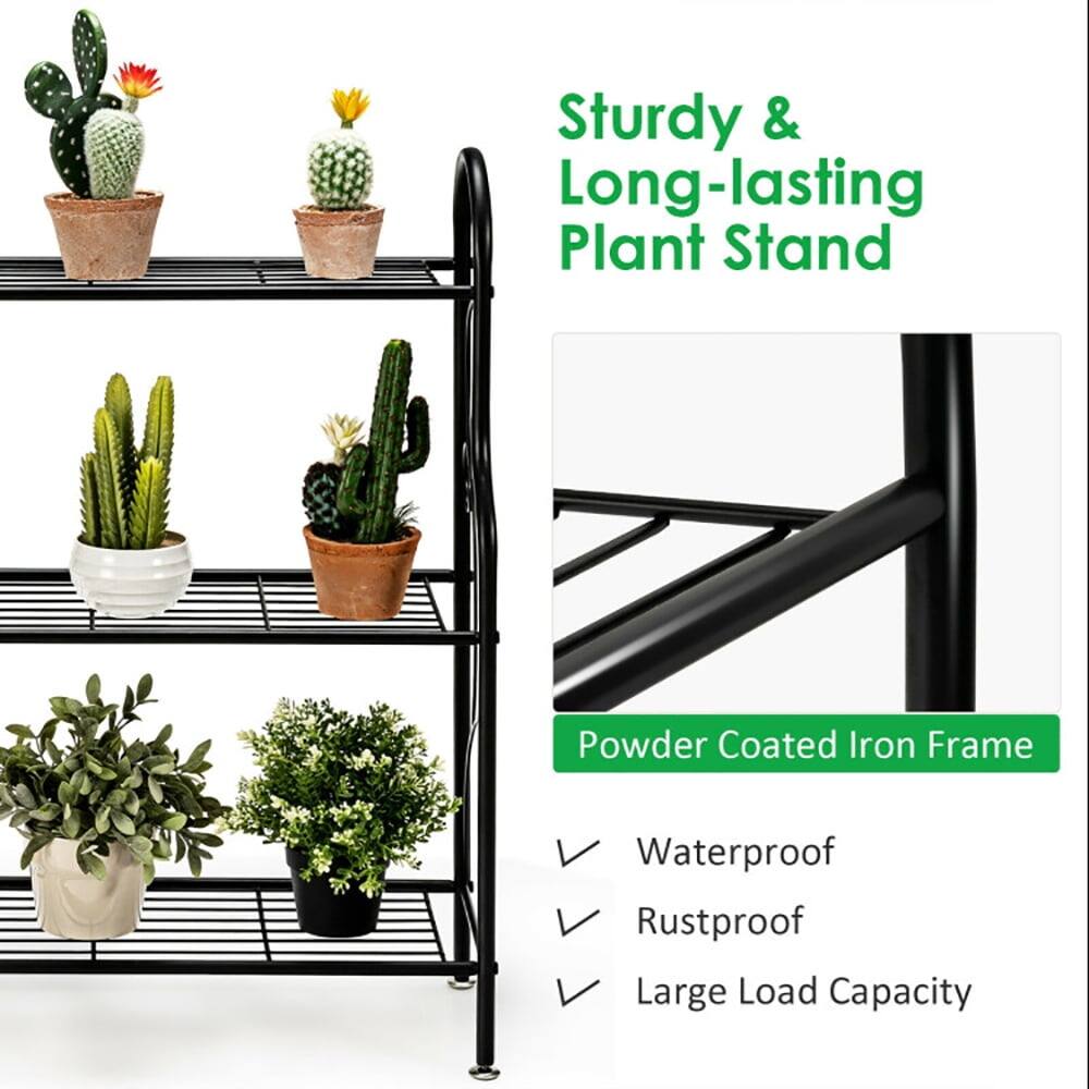 Sturdy & Long-lasting Plant Stand  
Powder Coated Iron Frame  
Waterproof  
Rustproof  
Large Load Capacity