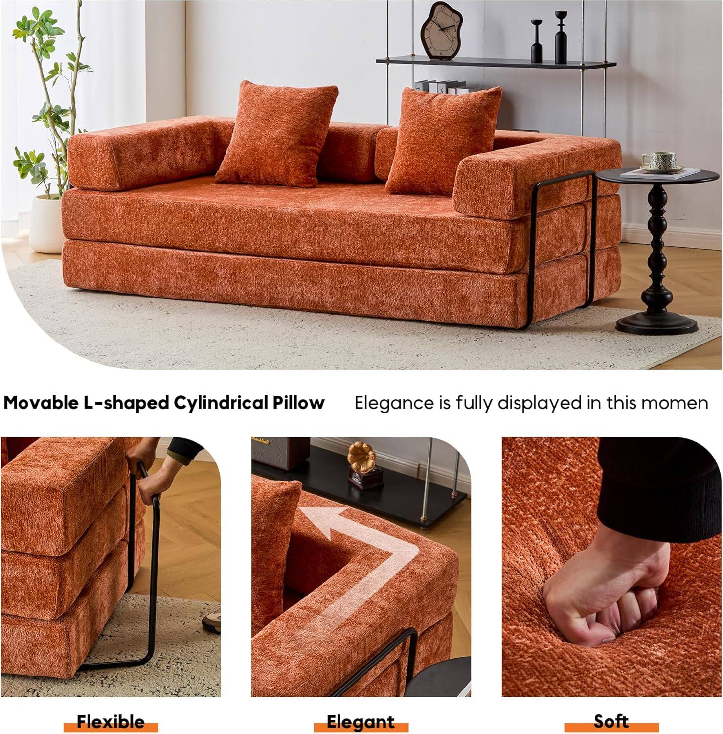 Movable L-shaped Cylindrical Pillow  
Elegance is fully displayed in this moment  

Flexible  
Elegant  
Soft