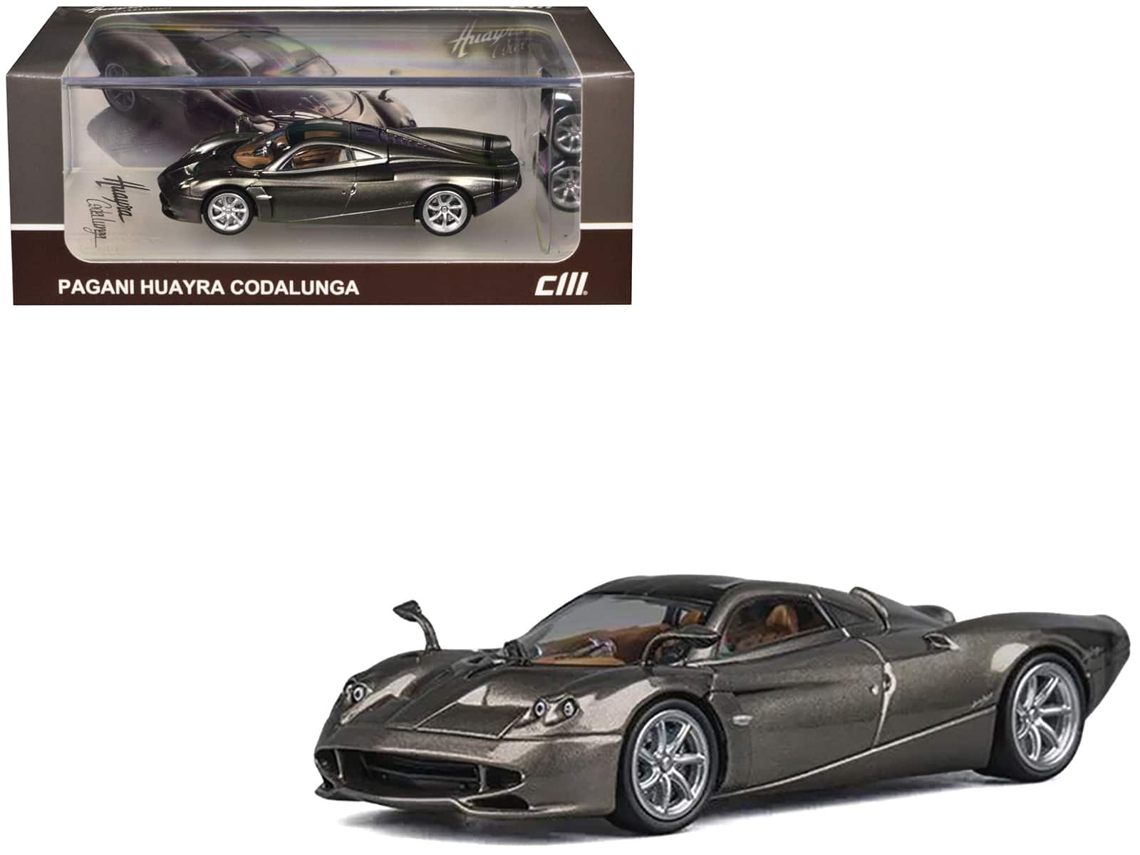 CM Models - Pagani Huayra Codalunga Gunmetal Gray Metallic with Sunroof and Extra Wheels 1/64 Diecast Model Car by CM Model price history on PriceWatchPro
